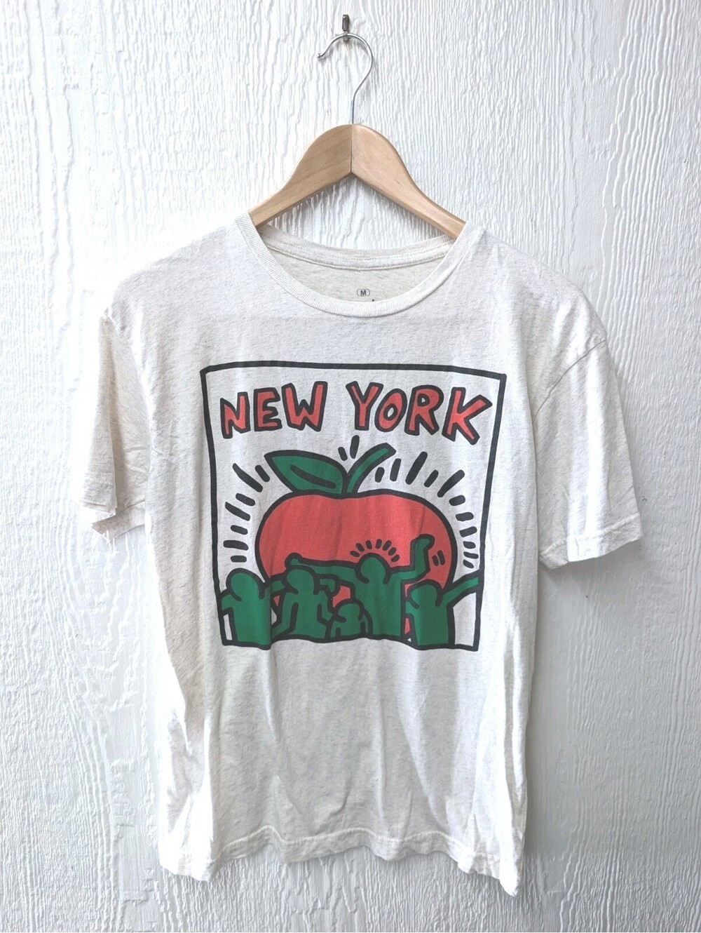 Keith Haring Ripple Junction New York Big Apple T-shirt 100% Cotton Unisex Med